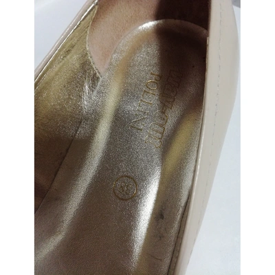 Pre-owned Pollini Leather Ballet Flats In Beige