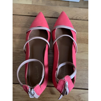 Pre-owned Malone Souliers Cloth Ballet Flats In Orange