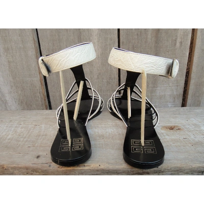 Pre-owned Givenchy Patent Leather Sandals In White