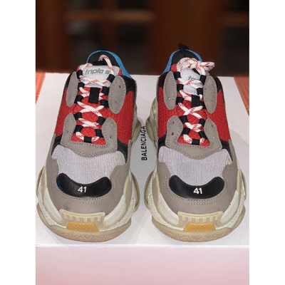 Pre-owned Balenciaga Triple S Leather Trainers In Multicolour