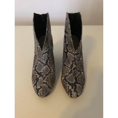 Pre-owned Diane Von Furstenberg Leather Ankle Boots In Grey