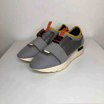 Pre-owned Balenciaga Race Grey Cloth Trainers