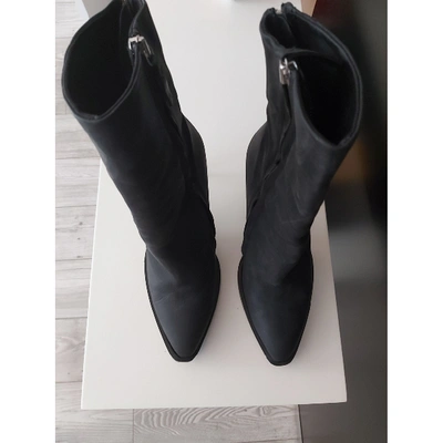 Pre-owned Cinzia Araia Black Leather Ankle Boots