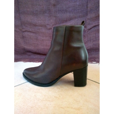 Pre-owned Royal Republiq Brown Leather Ankle Boots
