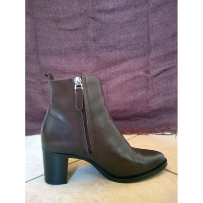 Pre-owned Royal Republiq Brown Leather Ankle Boots