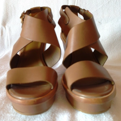 Pre-owned Max Mara Atelier Camel Leather Sandals