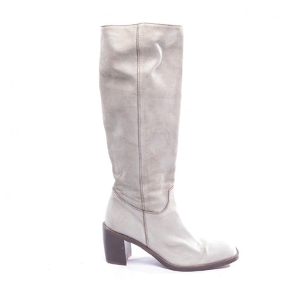 Pre-owned Pinko Beige Leather Boots