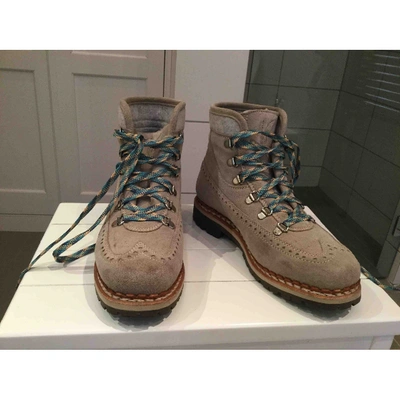 Pre-owned Tabitha Simmons Lace Up Boots In Beige