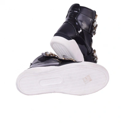 Pre-owned Dolce & Gabbana Black Leather Trainers