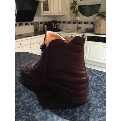 Pre-owned Jean Paul Gaultier Brown Leather Ankle Boots