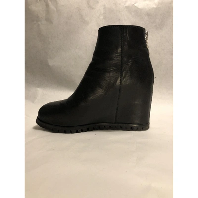 Pre-owned Minimarket Black Leather Ankle Boots