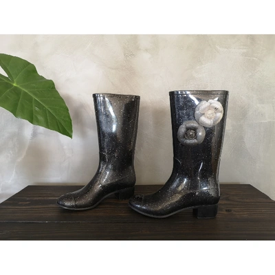 Pre-owned Chanel Black Rubber Boots