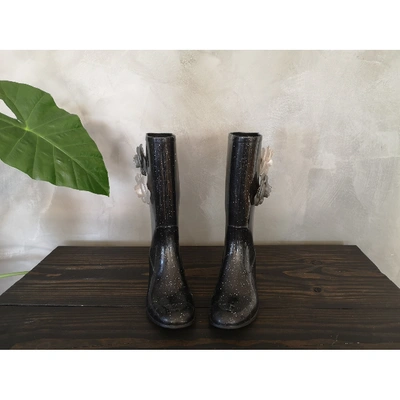 Pre-owned Chanel Black Rubber Boots