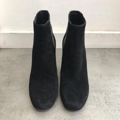 Pre-owned Saint Laurent Loulou Ankle Boots In Black