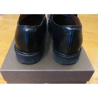 Pre-owned Sartore Leather Flats In Black