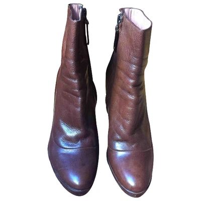 Pre-owned Barbara Bui Leather Ankle Boots In Brown