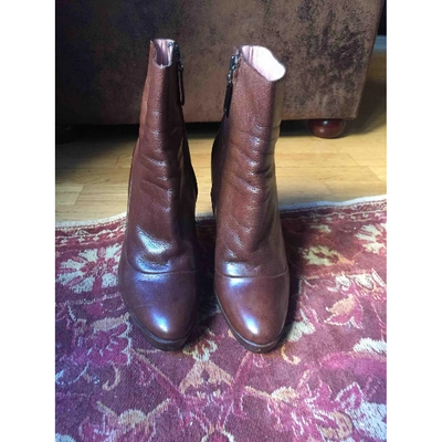 Pre-owned Barbara Bui Leather Ankle Boots In Brown