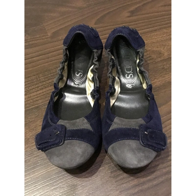 Pre-owned Tod's Ballet Flats In Blue