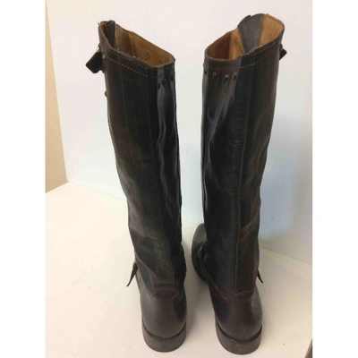 Pre-owned Golden Goose Leather Riding Boots In Brown