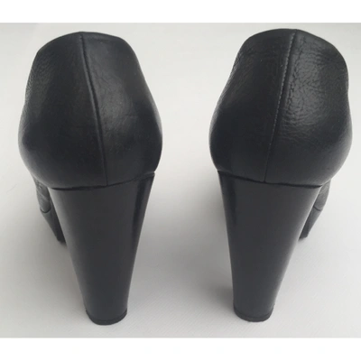 Pre-owned Moma Leather Heels In Black