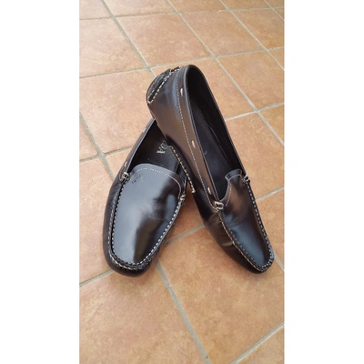 Pre-owned Prada Black Leather Flats