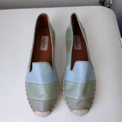 Pre-owned Valentino Garavani Leather Espadrilles In Blue