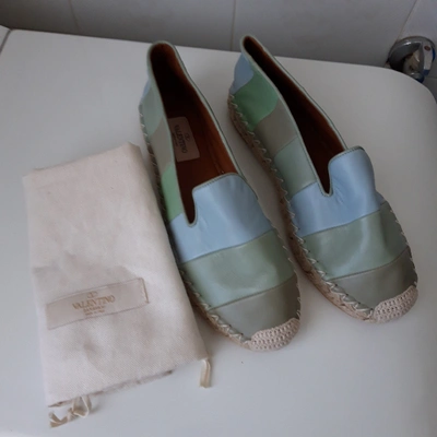 Pre-owned Valentino Garavani Leather Espadrilles In Blue