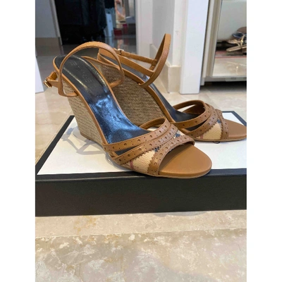 Pre-owned Burberry Leather Sandals In Camel