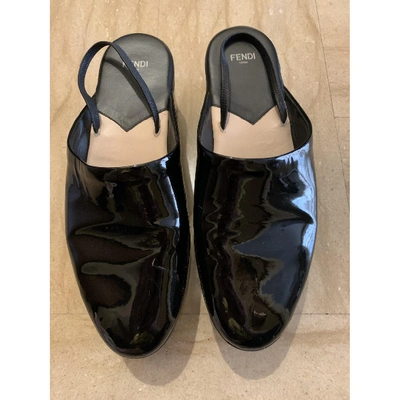Pre-owned Fendi Black Patent Leather Mules & Clogs