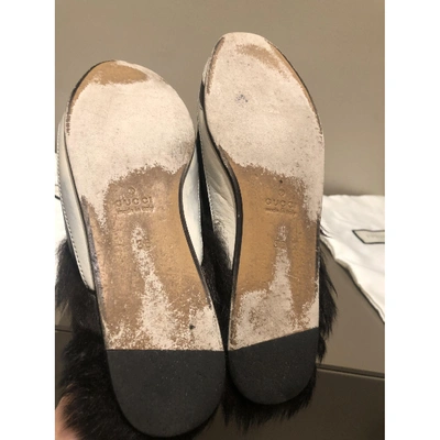 Pre-owned Gucci Princetown Leather Flats In White