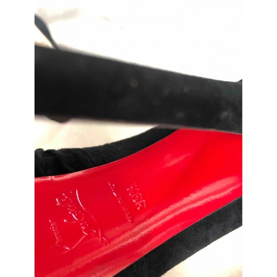 Pre-owned Christian Louboutin Lady Peep Heels In Black