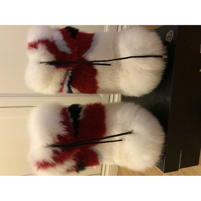 Pre-owned Moncler Genius White Fur Boots