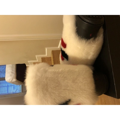Pre-owned Moncler Genius White Fur Boots