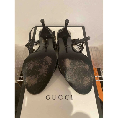 Pre-owned Gucci Leather Sandals In Black