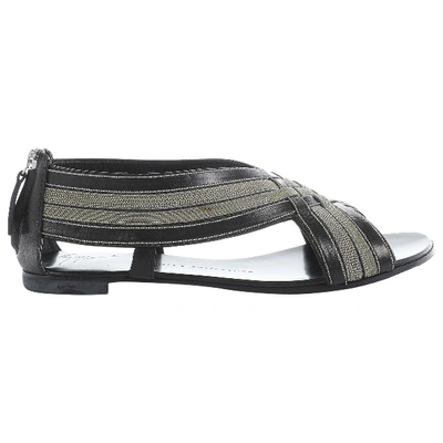 Pre-owned Giuseppe Zanotti Black Leather Flats