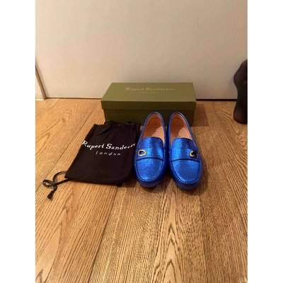 Pre-owned Rupert Sanderson Blue Leather Flats