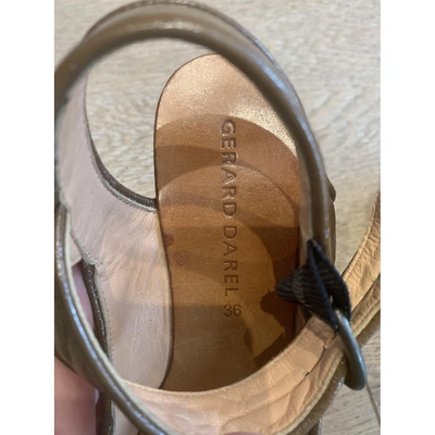 Pre-owned Gerard Darel Patent Leather Mules & Clogs In Camel