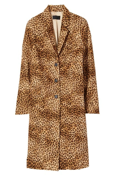 Shop Nili Lotan Rosalin Leopard Print Velveteen Coat In Golden Baby Leopard