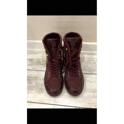 Pre-owned Louis Vuitton Trainers In Burgundy