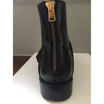 Pre-owned Marni Leather Ankle Boots In Black