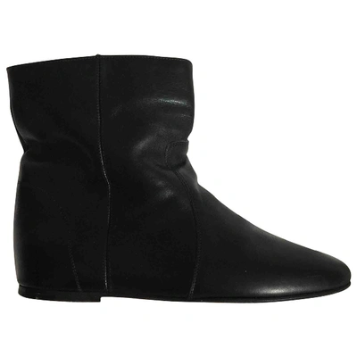 Pre-owned Isabel Marant Étoile Leather Ankle Boots In Black