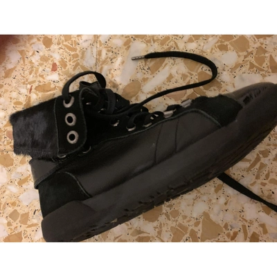 Pre-owned Lotto Leather Ankle Boots In Black