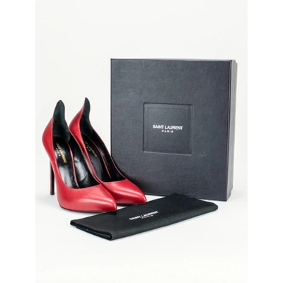 Pre-owned Saint Laurent Era Red Leather Heels