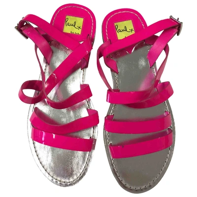 Pre-owned Paul Smith Pink Patent Leather Sandals