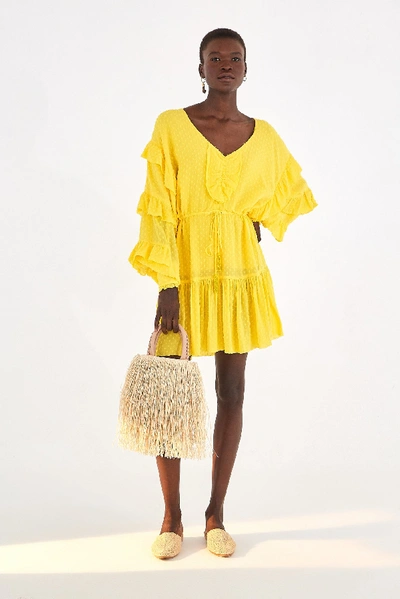 Shop Farm Rio Yellow Frills Mini Dress