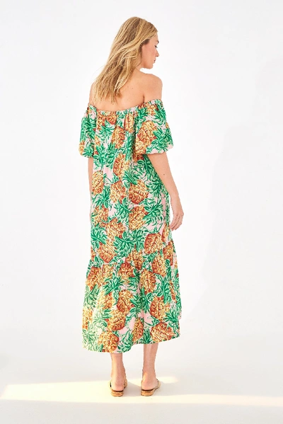 Shop Farm Rio Pineapple Garden Linen Dress In Multi