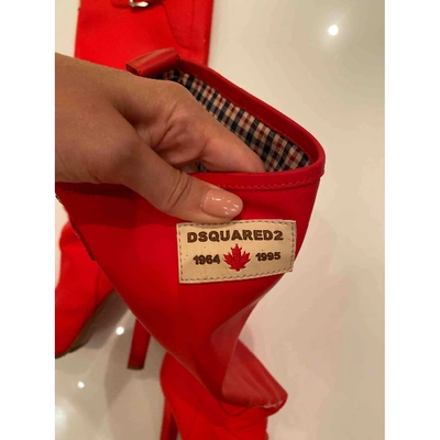 Pre-owned Dsquared2 Red Rubber Boots