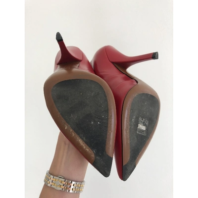 Pre-owned Fendi Red Leather Ankle Boots