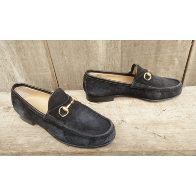 Pre-owned Gucci Flats In Black