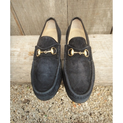 Pre-owned Gucci Flats In Black